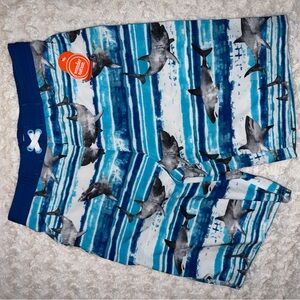 Shark Print Swim Trunks